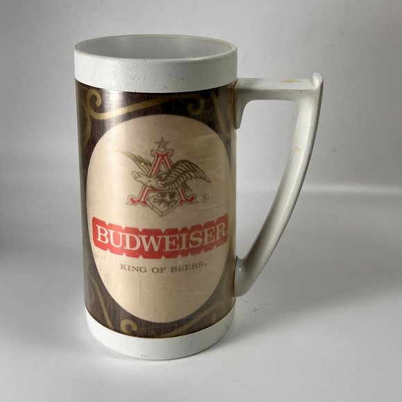 Vintage Budweiser King Of Beers Stein Mug Plastic West bend Thermo Serv Barware - Picture 1 of 16
